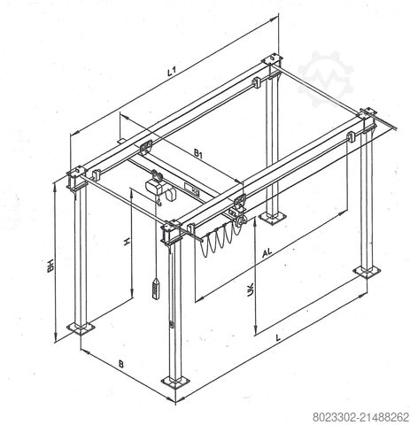 Portal-Kettenzug Meili Krananlage / Portalkran Type 300-10-6-8