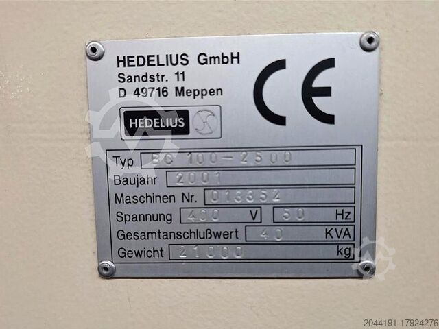 Bearbeitungszentrum Hedelius BC 100-2500