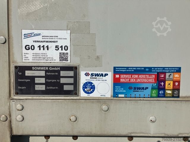 Anhänger-Wechselpritsche SOMMER Wechselbrücke Koffer