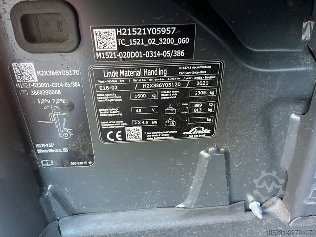 Elektro 3 Rad-Stapler Linde E16-02
