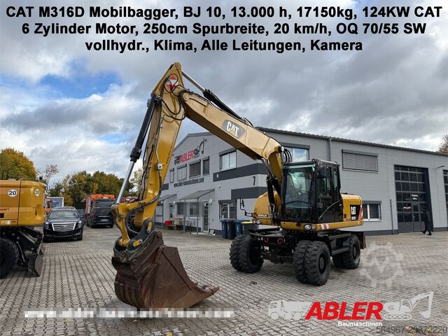 Mobile excavators Caterpillar M 316 D OQ70/55 Klima Mobilbagger