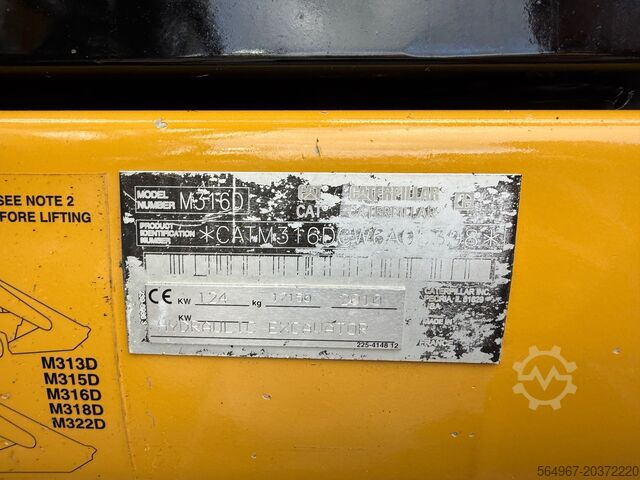 Mobile excavators Caterpillar M 316 D OQ70/55 Klima Mobilbagger