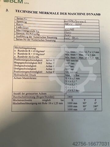 5-Achsen CNC-Rohrbiegemaschine BLM Dynamo