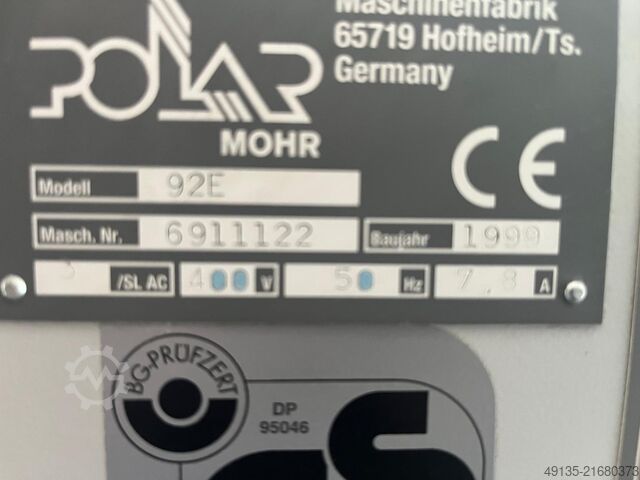 Papierschneidemaschine Polar Mohr 92E