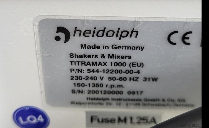 Heidolph Titramax 1000 Shaker/mixer Heidolf Titramax 1000