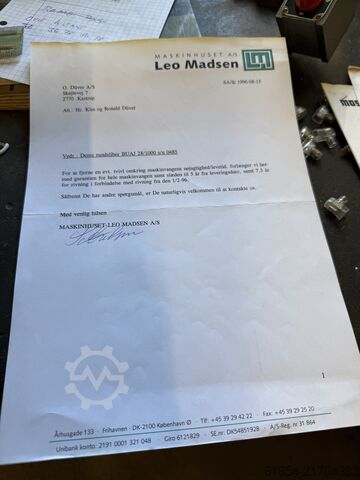 Gebrauchte Rundschleifmaschine Fabrikat TOS, Modell BUAJ 28x1000 TOS BUAJ 28x1000