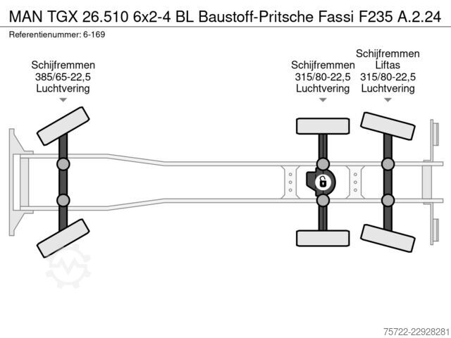 Loading platform MAN TGX 26.510 6x2-4 BL Baustoff-Pritsche Fassi F23...