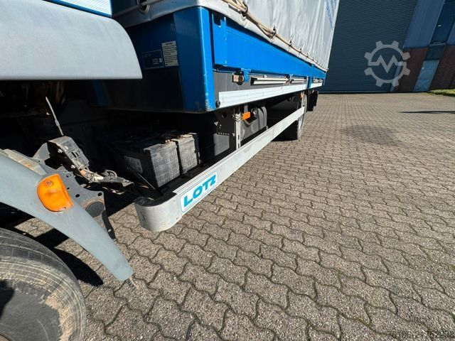 Flatbed truck with tarp DAF LF 12.230 Pritsche Plane +Ladebordwand
