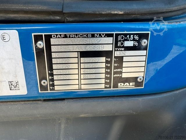 Flatbed truck with tarp DAF LF 12.230 Pritsche Plane +Ladebordwand