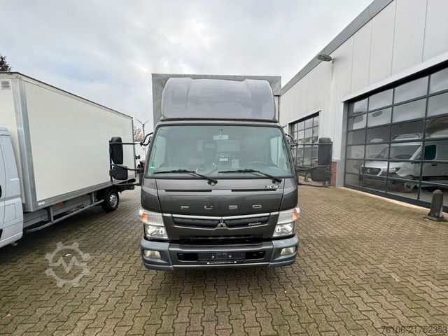 Flatbed truck with tarp FUSO Canter 9C18 Pritsche Plane mit Ladebordwand *Ahk