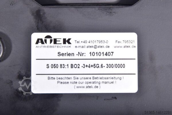 Worm gear Atek S 050 83:1 BO2-3+4+5G.6-300/0000