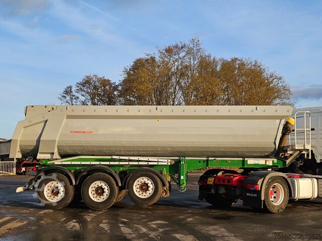 Kipper Auflieger Schwarzmüller SK Stahlrundmulde m. hydr. Heckklappe