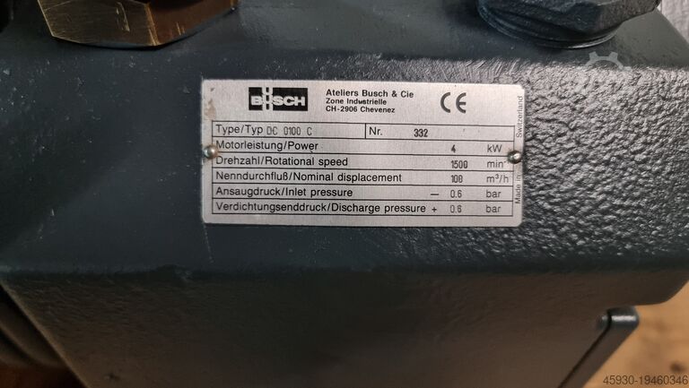 Rotary vane vacuum pump Busch Vakuum DC100C