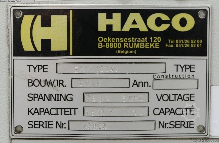 Hydr. pressbrake HACO ERM 160.40