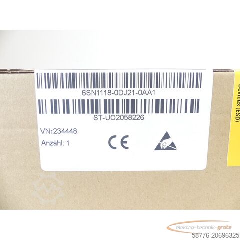 Component Siemens 6SN1118-0DJ21-0AA1 Simodrive SN: ST-UO2058226 - generalüberholt mit 24 Monaten Gewährleitung!-