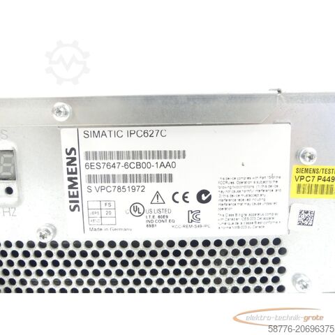Component Siemens Simatic IPC627C / 6ES7647-6CB00-1AA0 Industrielles Box-PC SN SVPC7851972