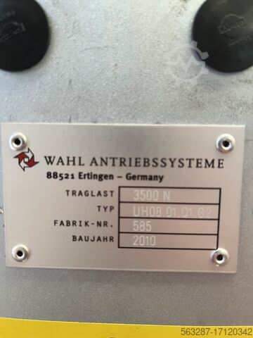 Lifter/lifting device/lift truck Wahl Antriebssysteme UH08.01.01.62