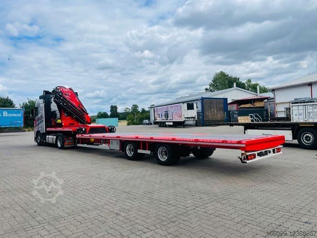 Working platform semitrailer  Wiese Stufensattel Tieflader mit Kran Fassi F545