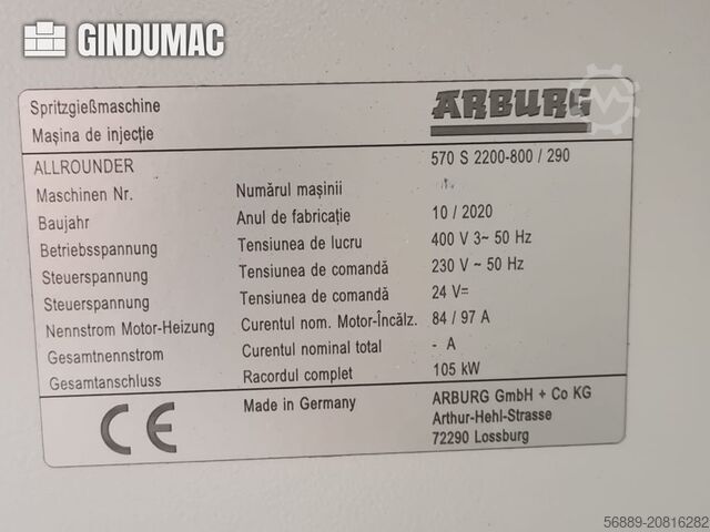 Hydraulische Spritzgießmaschine Arburg 570 S 2200-800/290