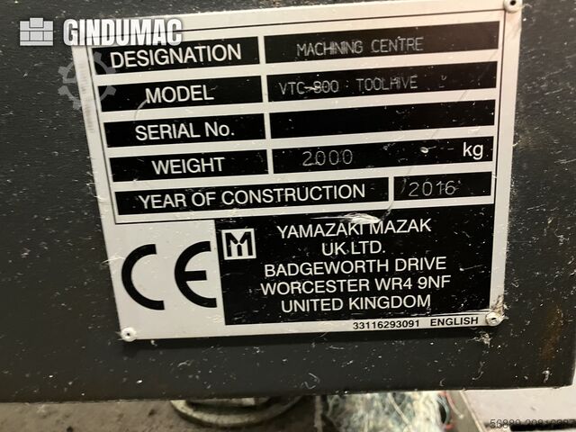 VERTIKALES BEARBEITUNGSZENTRUM Mazak VTC 800/30 SR