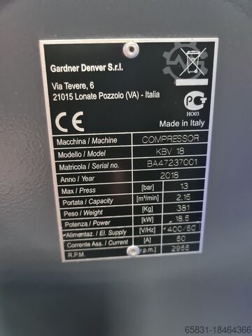 Schraubenkompressor Gardner Denver KBV 18