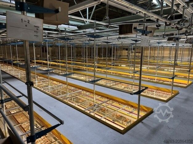 High-bay warehouse SSI Schäfer Rundrohrhängebahn