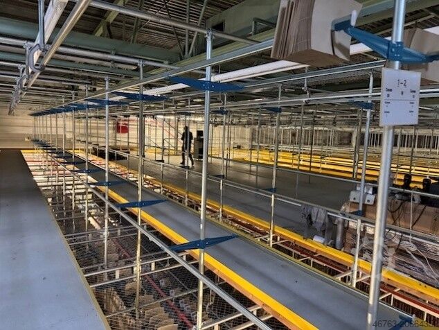 High-bay warehouse SSI Schäfer Rundrohrhängebahn