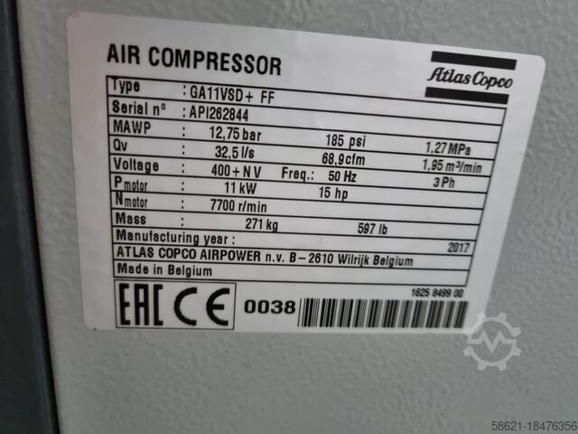 Screw air compressor Atlas Copco GA11VSD *FF