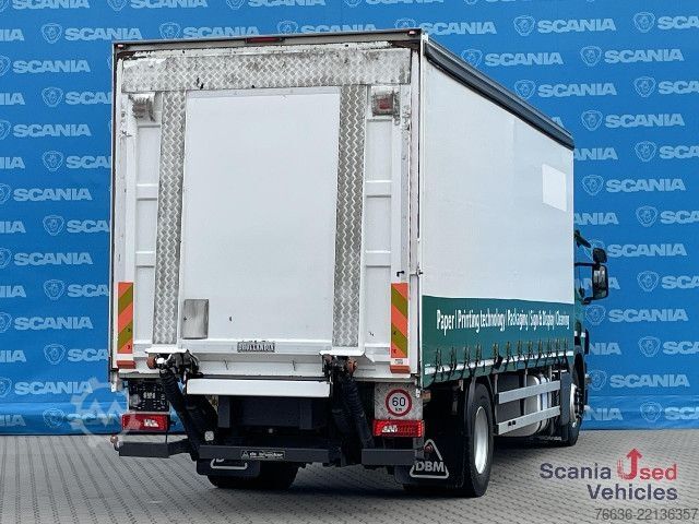 Flatbed truck with tarp Scania P 320 DB4x2MNB RETARDER FULL AIR 2T TAIL LIFT ACC