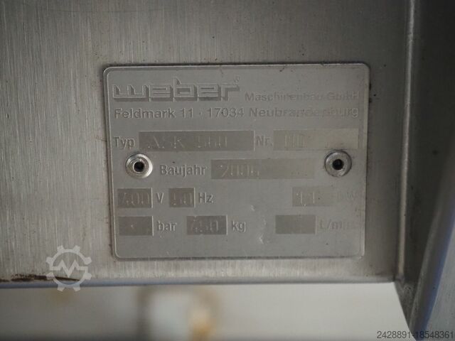 Maschine zum Enthäuten und Schneiden von Streifen Weber ASL 560