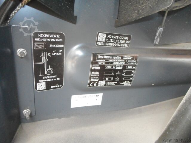 4-wheel forklift Linde H20T-01 Triplex