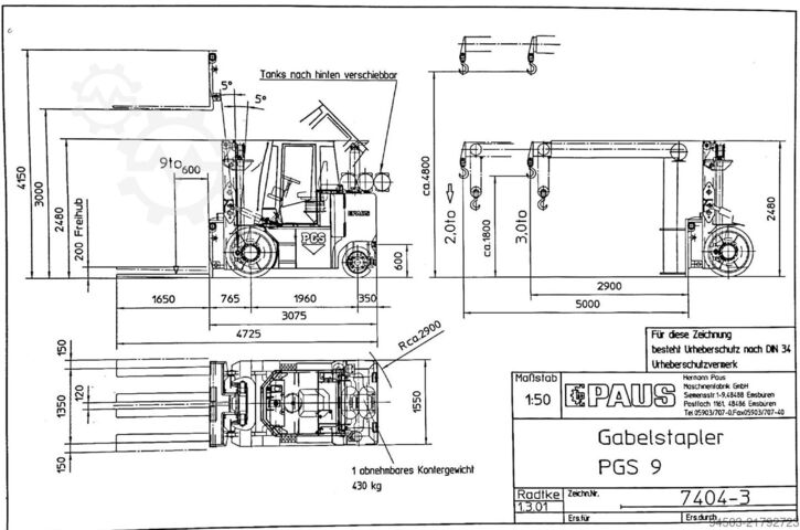 Schwerlast-Kompaktstapler Paus PGS 9
