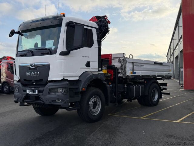 3-sided tipper MAN TGS 18.440 4x2 BL MEILLER Krankipper Palfinger