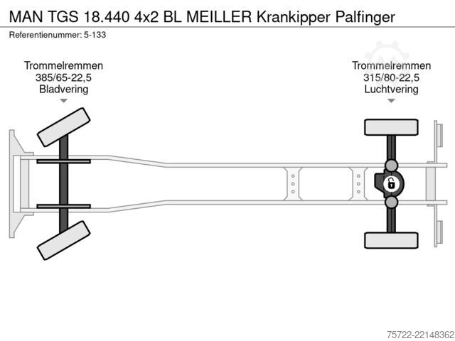 3-sided tipper MAN TGS 18.440 4x2 BL MEILLER Krankipper Palfinger