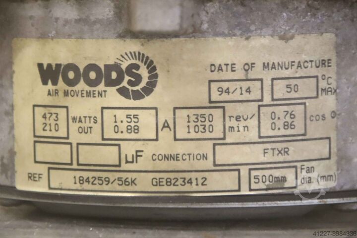 Axial Ventilator  Ø 500 mm Woods HE823412 FTXR