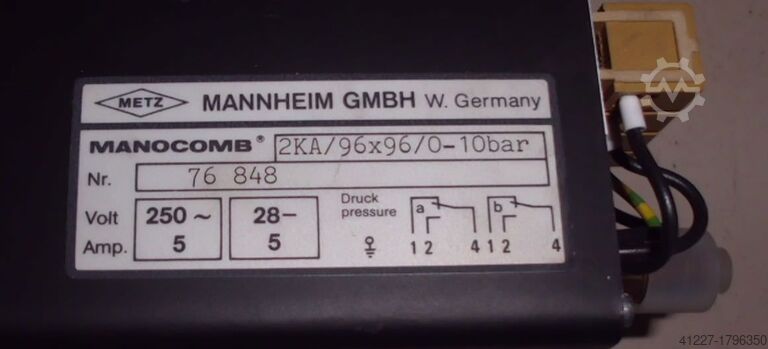 Pneumatikdruckschalter METZ 2KA/96x96/0-10 bar