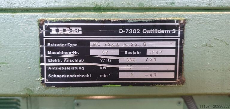 Complete extrusion line for PVC profiles IDE IDE 75/25