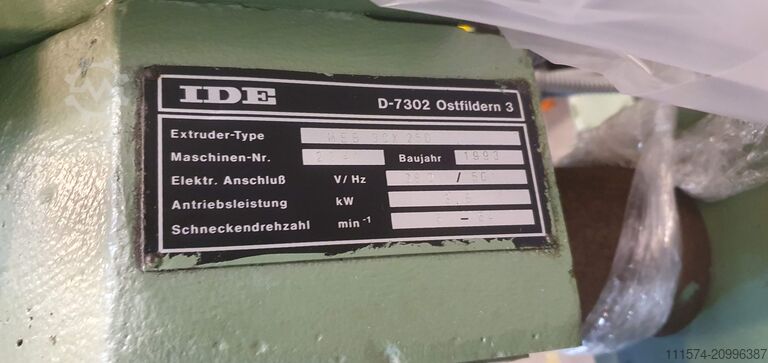 Complete extrusion line for PVC profiles IDE IDE 75/25