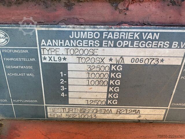 Curtain sided Jumbo TO  Kooiaap / BPW Axles / Steering / NL T...