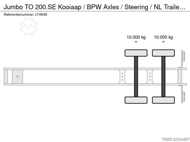 Curtain sided Jumbo TO  Kooiaap / BPW Axles / Steering / NL T...