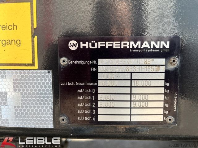Roll off trailer HÜFFERMANN HAR18.63*Abrollanhänger*2xContainersicherung*3x*