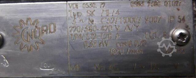 Gear motor 0.37 kW 50 rpm Nord SK71L/4