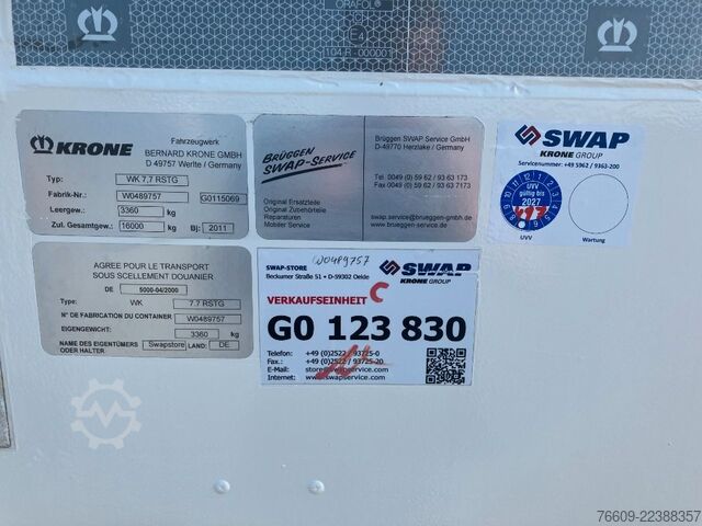 Swap body trailer KRONE Wechselbrücke Koffer