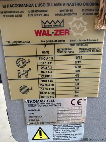Manual band saw for metal Thomas Super TRAD 301 DUAL MODE