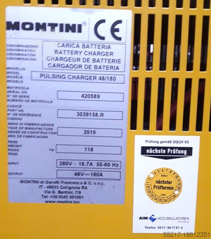 Charger Montini 48V - 180 A