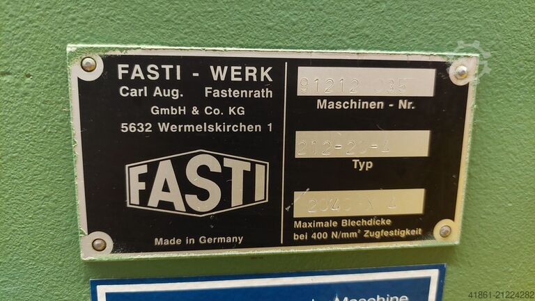 Universal Schwenkbiegemaschine FASTI 