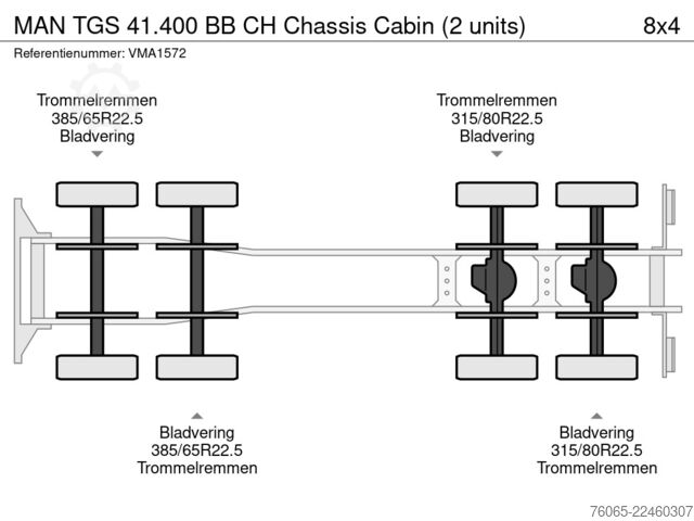 Chassis with cab MAN TGS 41.400 BB CH Chassis Cabin (2 units)