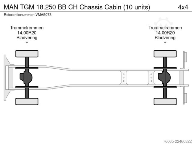 Chassis with cab MAN TGM 18.250 BB CH Chassis Cabin (10 units)