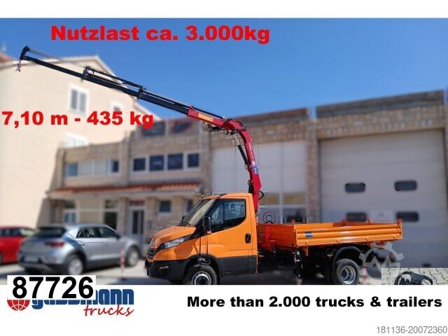 Tipper van Iveco Daily 70C18H 4x2 mit Kran HMF 340-K3, Funk