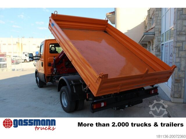 Tipper van Iveco Daily 70C18H 4x2 mit Kran HMF 340-K3, Funk